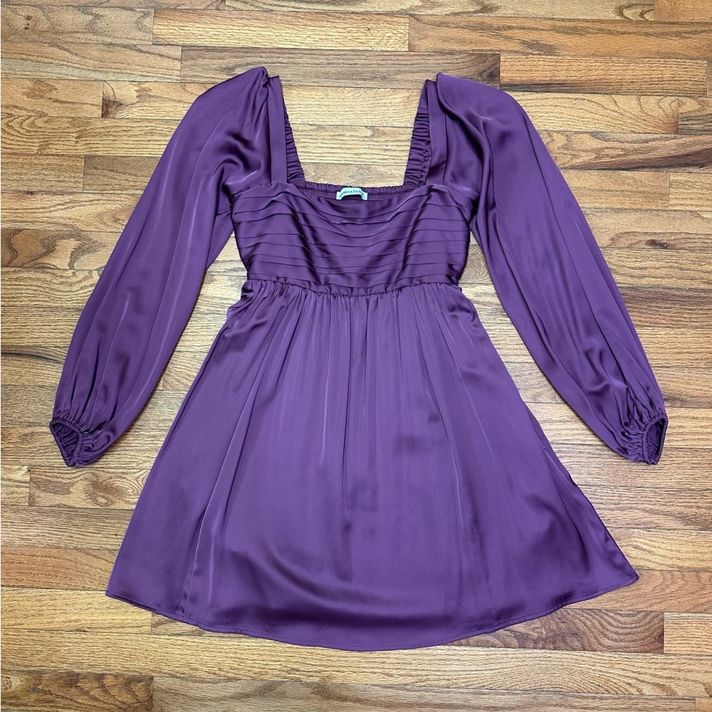 Abercrombie & Fitch Emerson Satin Long-Sleeve Mini Dress